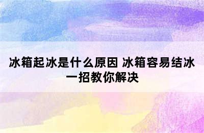 冰箱起冰是什么原因 冰箱容易结冰一招教你解决